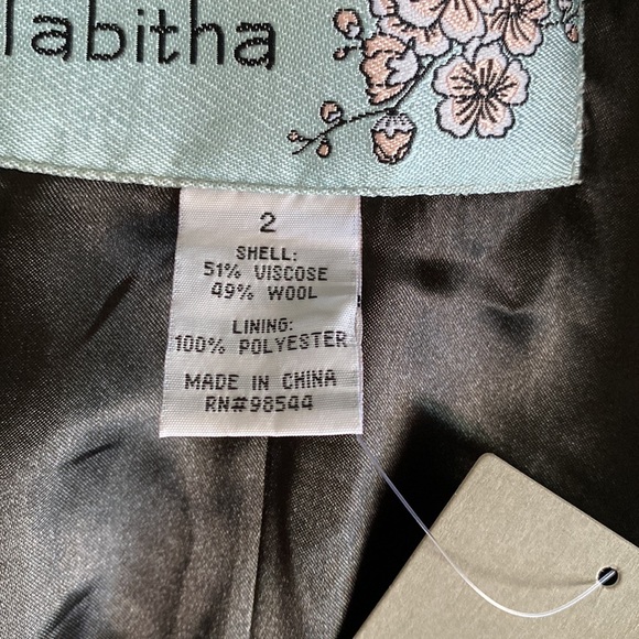 Vintage Tabitha by Anthropologie Shrunken Wool Blend Brown Ruffle Jacket NWT 2 - Picture 5 of 5